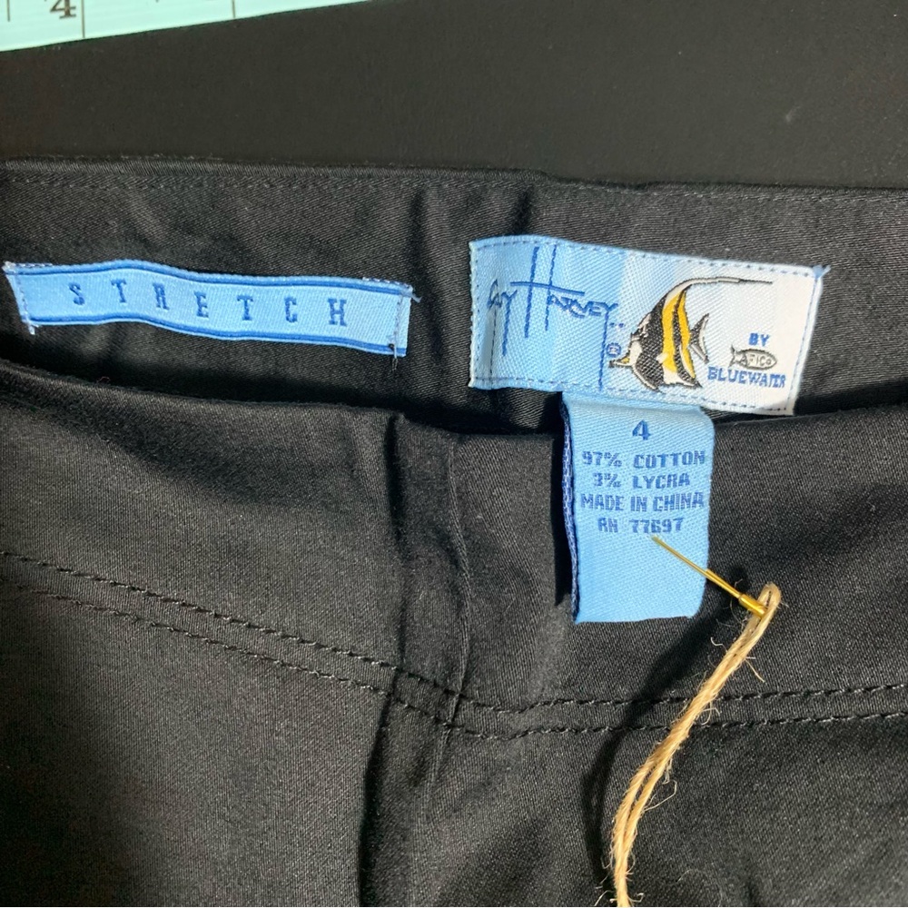 Guy Harvey Women Pants Black Stretch Twill Side Zip 4‎ - Picture 3 of 9
